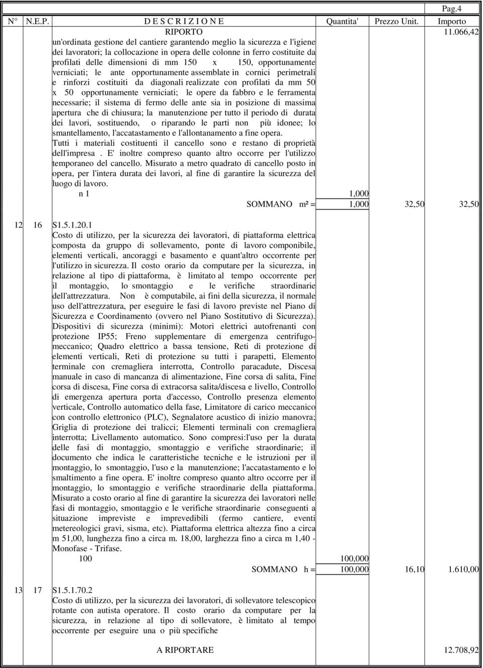 150, opportunamente verniciati; le ante opportunamente assemblate in cornici perimetrali e rinforzi costituiti da diagonali realizzate con profilati da mm 50 x 50 opportunamente verniciati; le opere