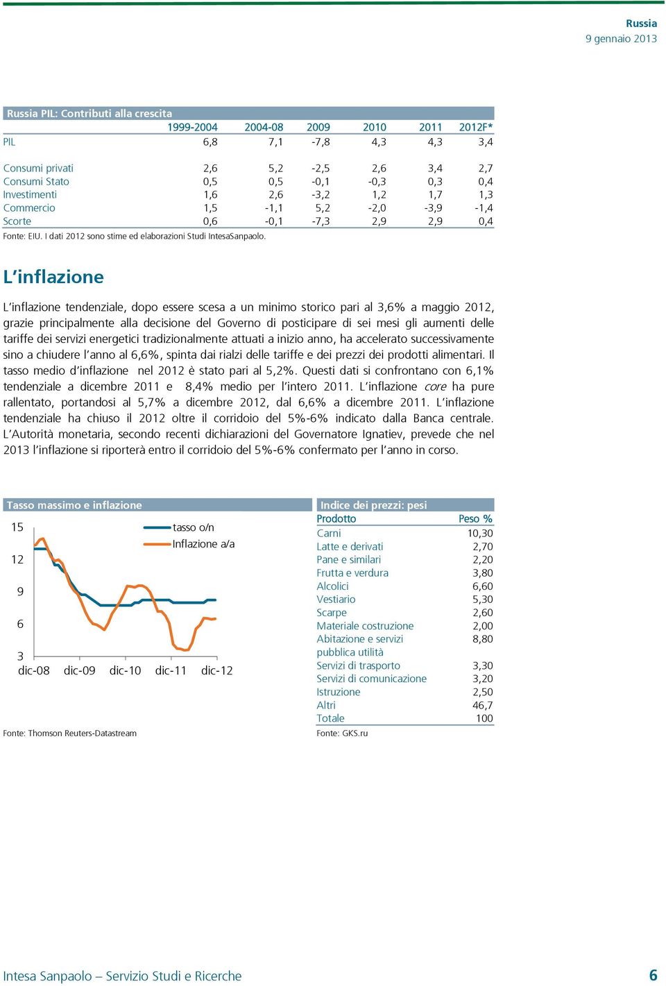 L inflazione L inflazione tendenziale, dopo essere scesa a un minimo storico pari al 3,6% a maggio 212, grazie principalmente alla decisione del Governo di posticipare di sei mesi gli aumenti delle