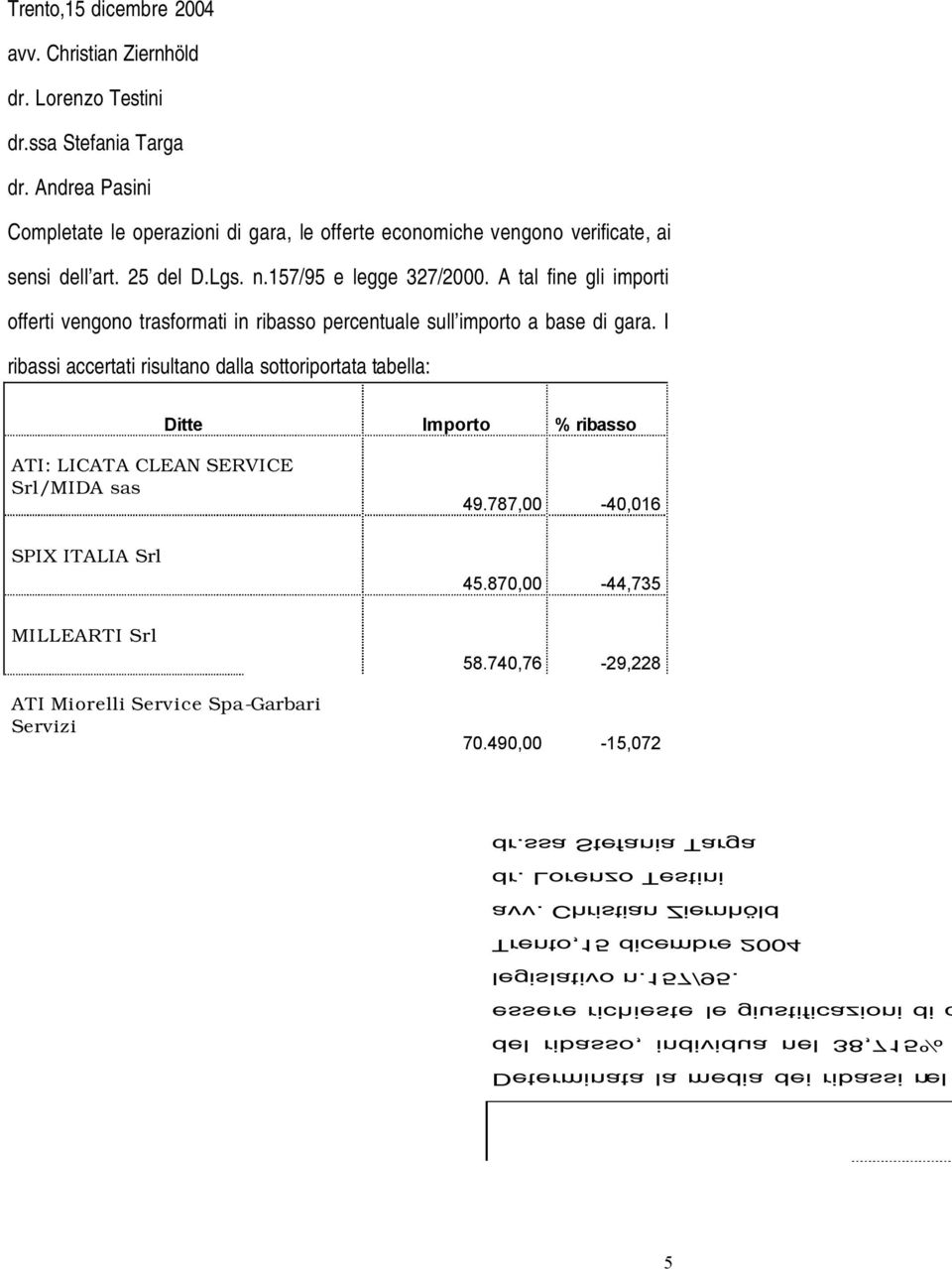 A tal fine gli importi offerti vengono trasformati in ribasso percentuale sull importo a base di gara.