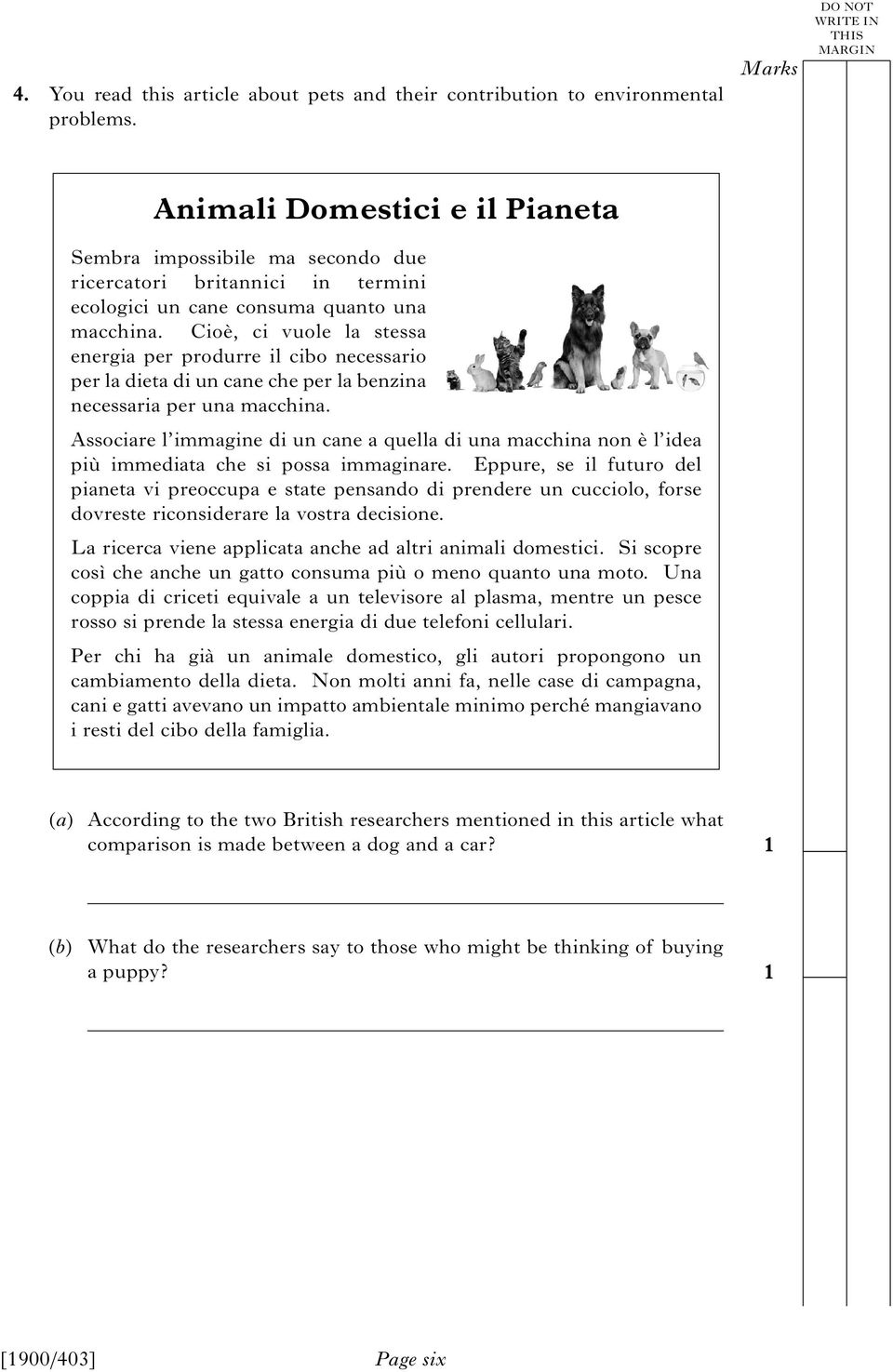 Cioè, ci vuole la stessa energia per produrre il cibo necessario per la dieta di un cane che per la benzina necessaria per una macchina.