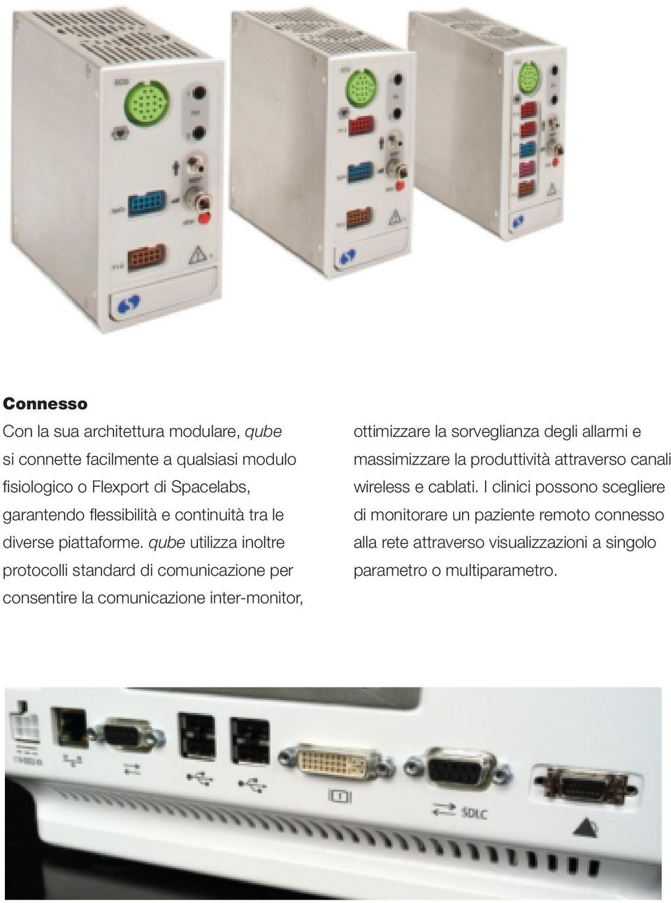 qube utilizza inoltre protocolli standard di comunicazione per consentire la comunicazione inter-monitor, ottimizzare la sorveglianza