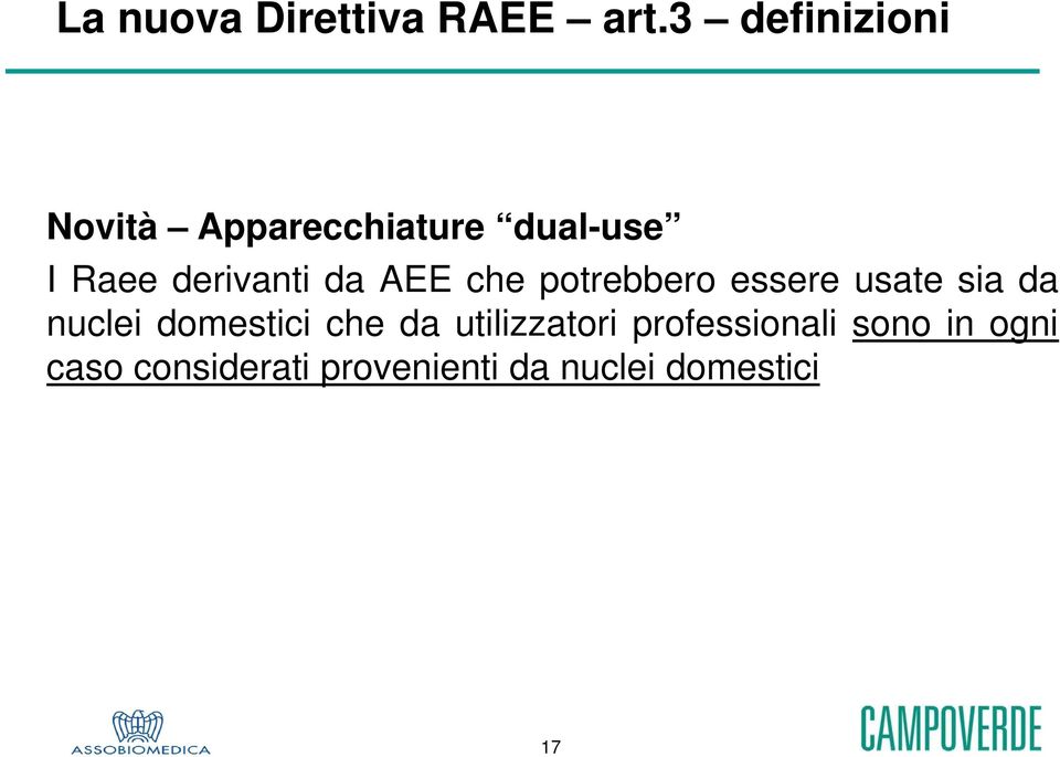 derivanti da AEE che potrebbero essere usate sia da nuclei