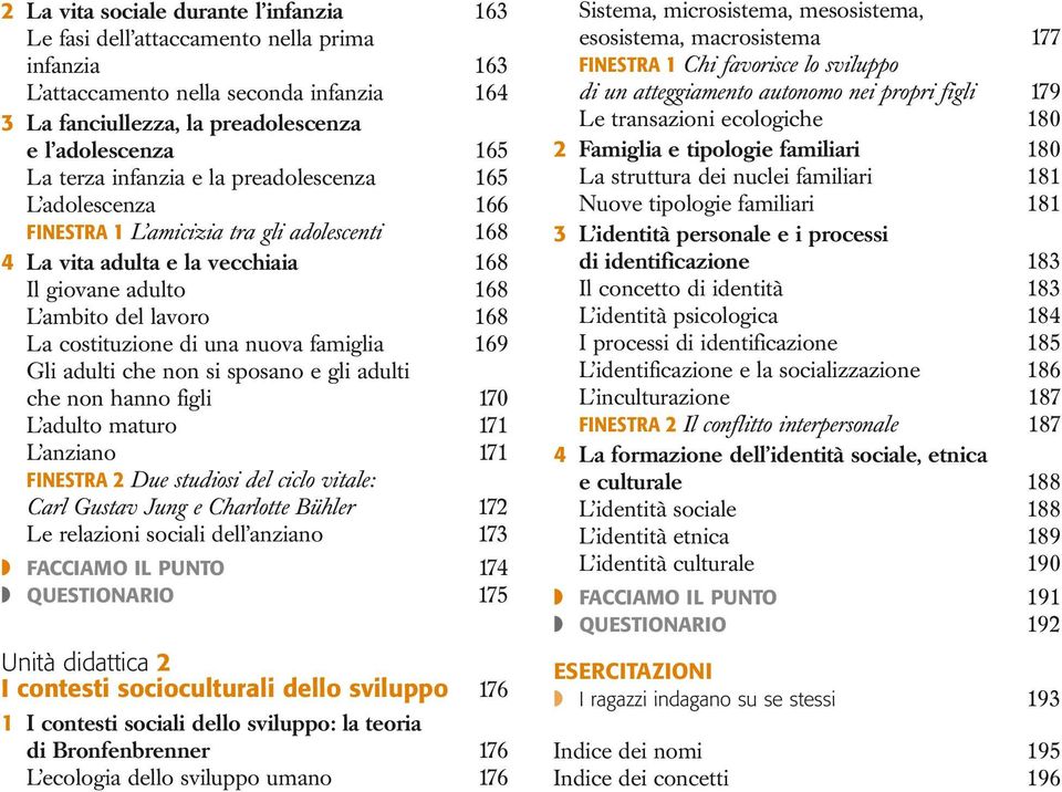 una nuova famiglia 169 Gli adulti che non si sposano e gli adulti che non hanno figli 170 L adulto maturo 171 L anziano 171 FINESTRA 2 Due studiosi del ciclo vitale: Carl Gustav Jung e Charlotte