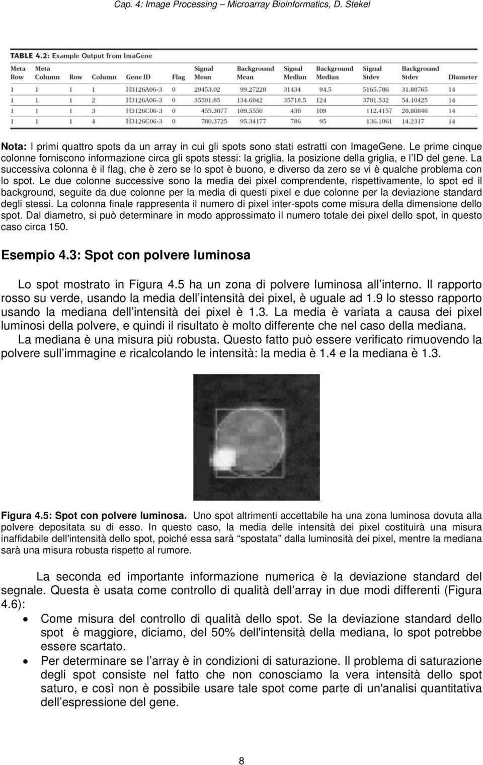 La successiva colonna è il flag, che è zero se lo spot è buono, e diverso da zero se vi è qualche problema con lo spot.