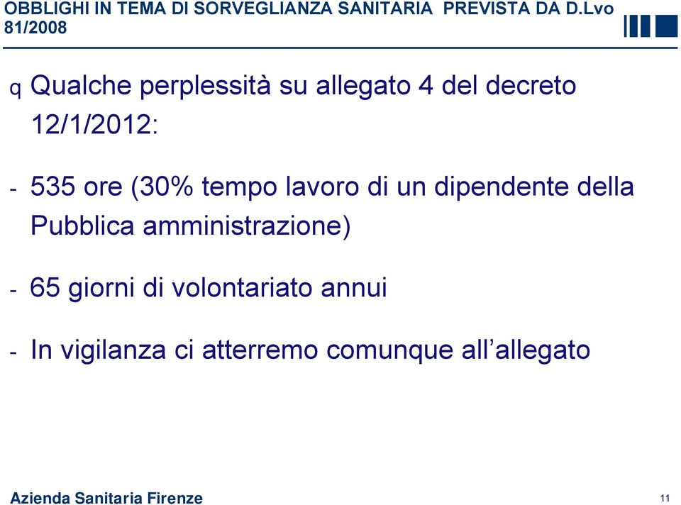 ore (30% tempo lavoro di un dipendente della Pubblica amministrazione) - 65