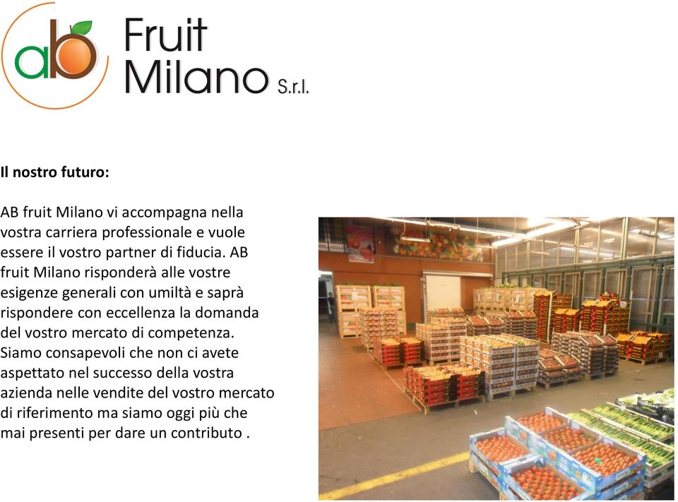 AB fruit Milano risponderà alle vostre esigenze generali con umiltà e saprà rispondere con eccellenza la domanda