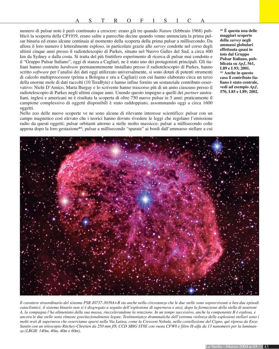 Da allora il loro numero è letteralmente esploso, in particolare grazie alle survey condotte nel corso degli ultimi cinque anni presso il radiotelescopio di Parkes, situato nel Nuovo Galles del Sud,