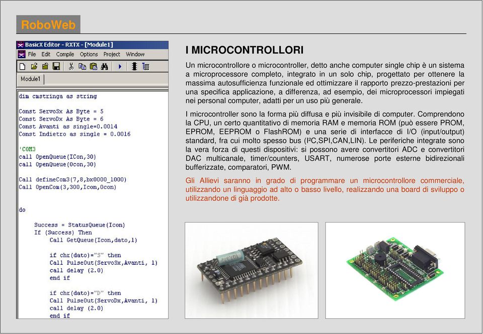 uso più generale. I microcontroller sono la forma più diffusa e più invisibile di computer.