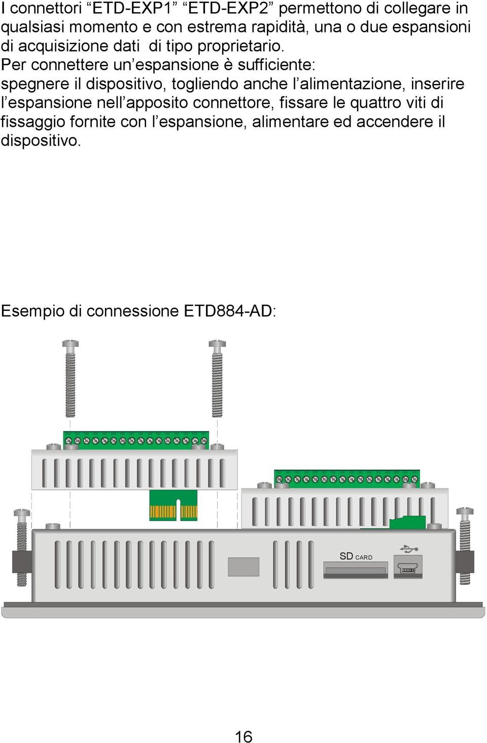 Per connettere un espansione è sufficiente: spegnere il dispositivo, togliendo anche l alimentazione, inserire l