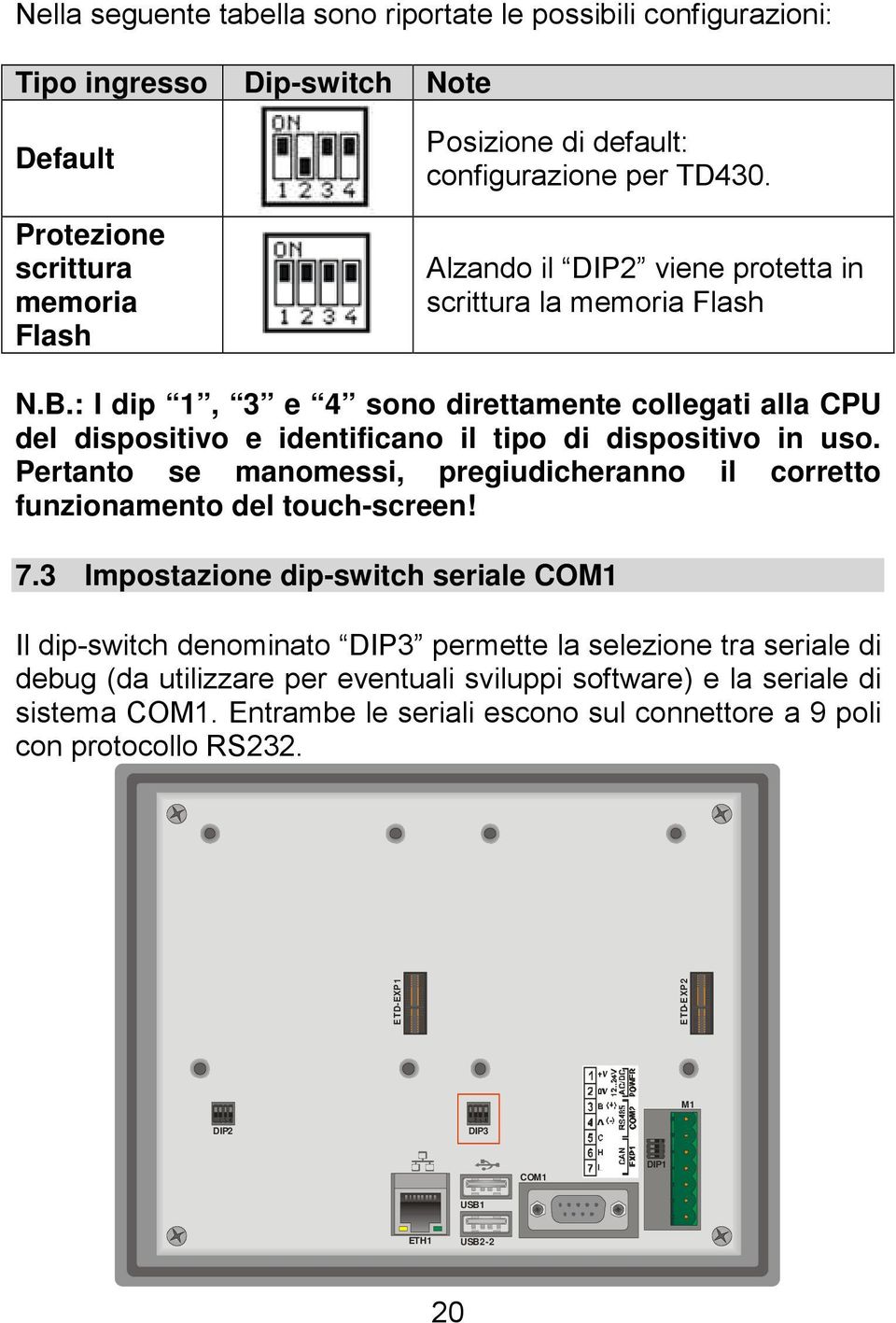 Pertanto se manomessi, pregiudicheranno il corretto funzionamento del touch-screen! 7.