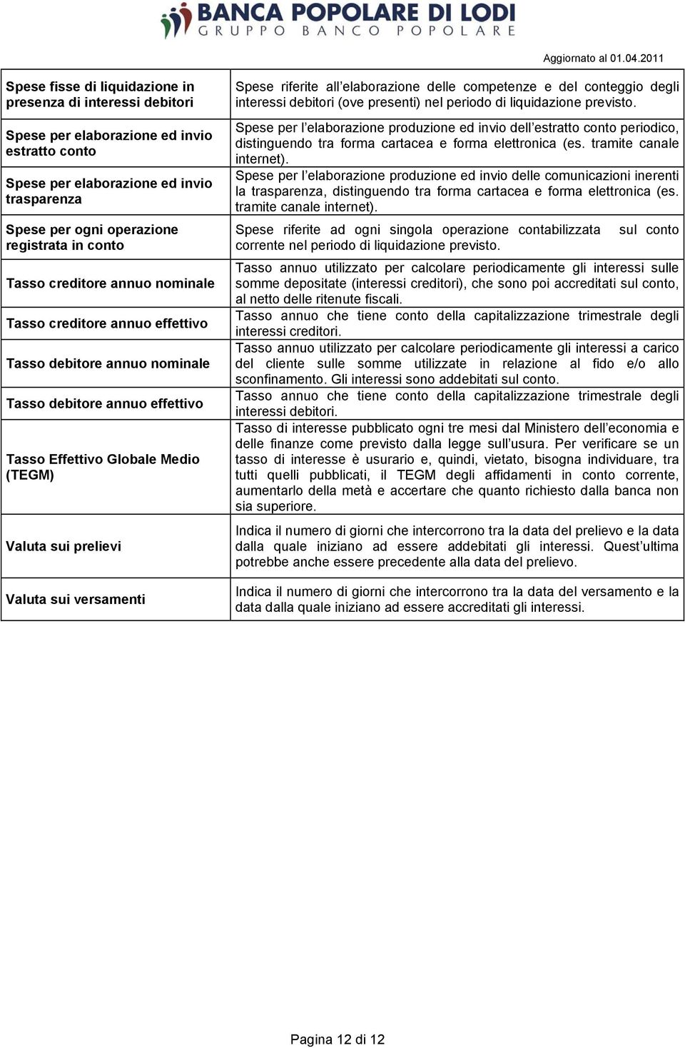 versamenti Spese riferite all elaborazione delle competenze e del conteggio degli interessi debitori (ove presenti) nel periodo di liquidazione previsto.