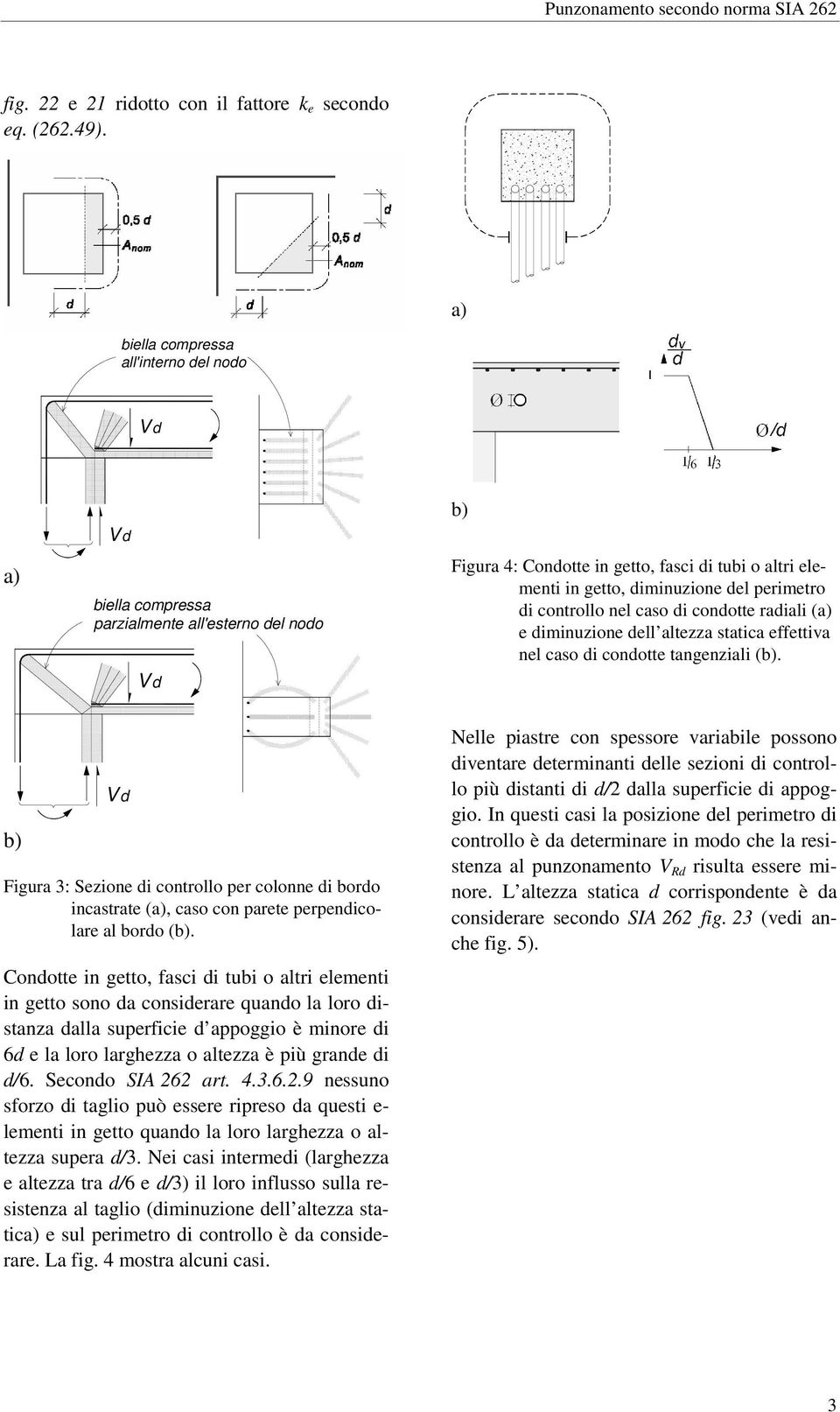 conotte aiali ( e iminuzione ell altezza statica effettia nel caso i conotte tangenziali (. V Figua 3: Sezione i contollo pe colonne i boo incastate (, caso con paete pepenicolae al boo (.