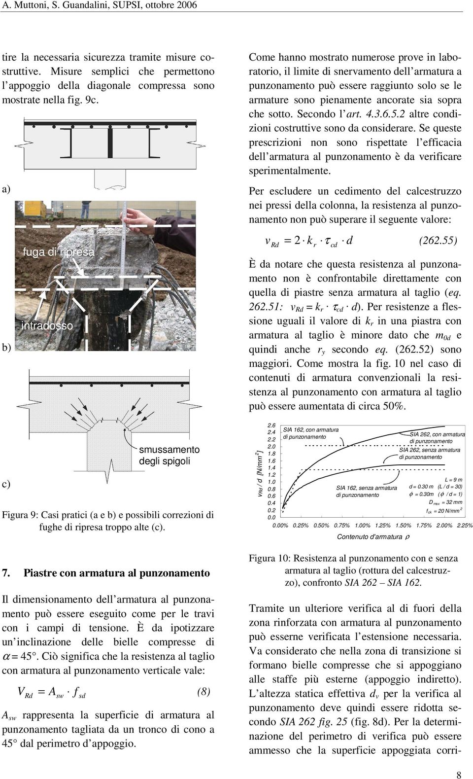 Piaste con amatua al punzonamento Il imensionamento ell amatua al punzonamento può essee eseguito come pe le tai con i campi i tensione. È a ipotizzae un inclinazione elle bielle compesse i α = 45.