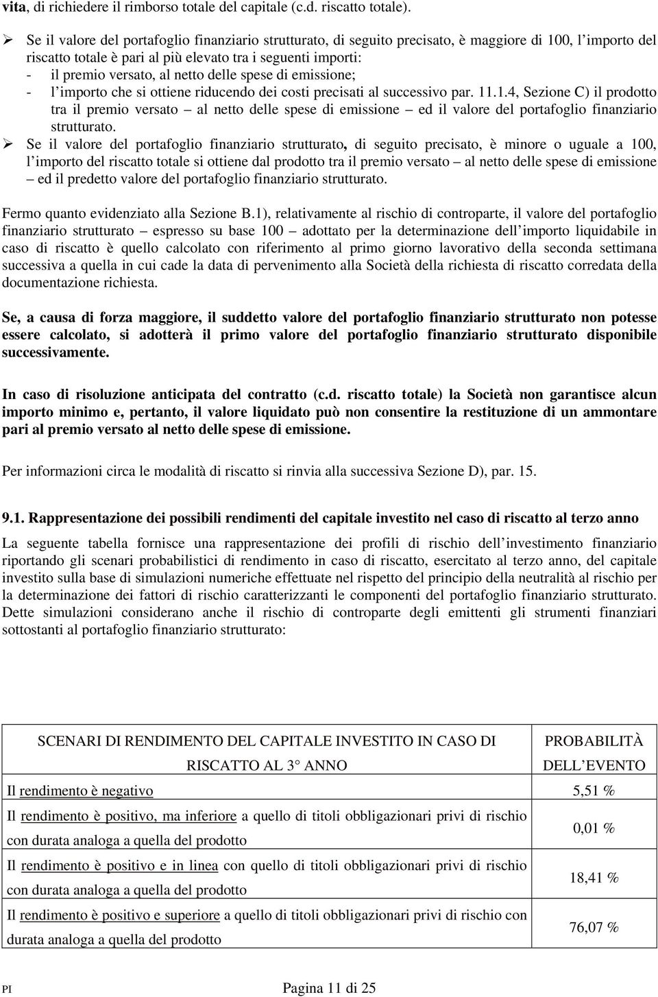 netto delle spese di emissione; - l importo che si ottiene riducendo dei costi precisati al successivo par. 11