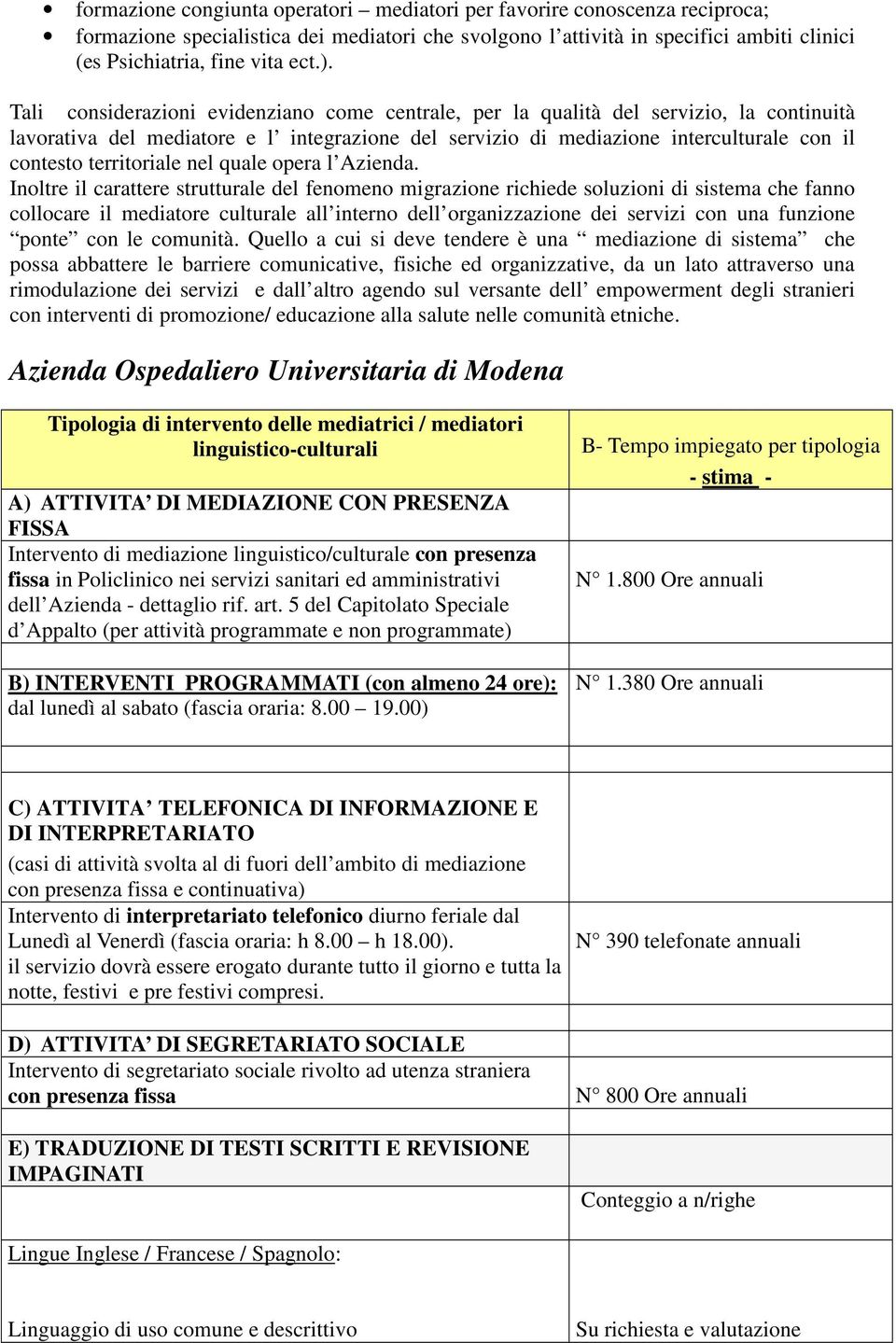 territoriale nel quale opera l Azienda.