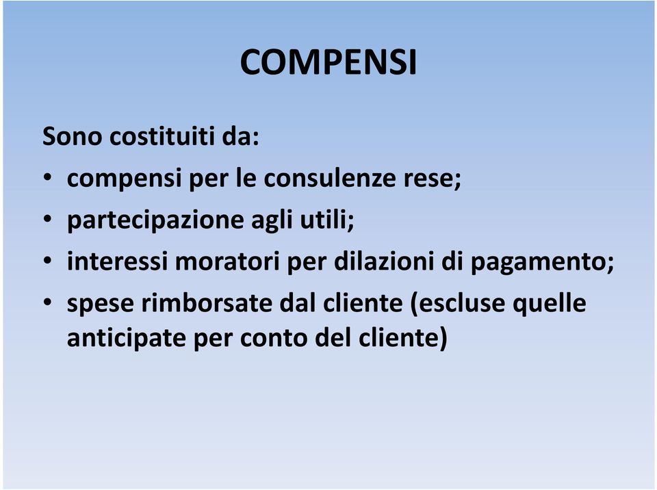 moratori per dilazioni di pagamento; spese rimborsate