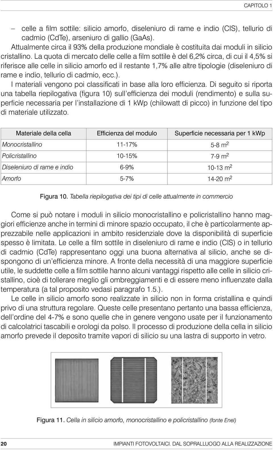 La quota di mercato delle celle a film sottile è del 6,2% circa, di cui il 4,5% si riferisce alle celle in silicio amorfo ed il restante 1,7% alle altre tipologie (diseleniuro di rame e indio,