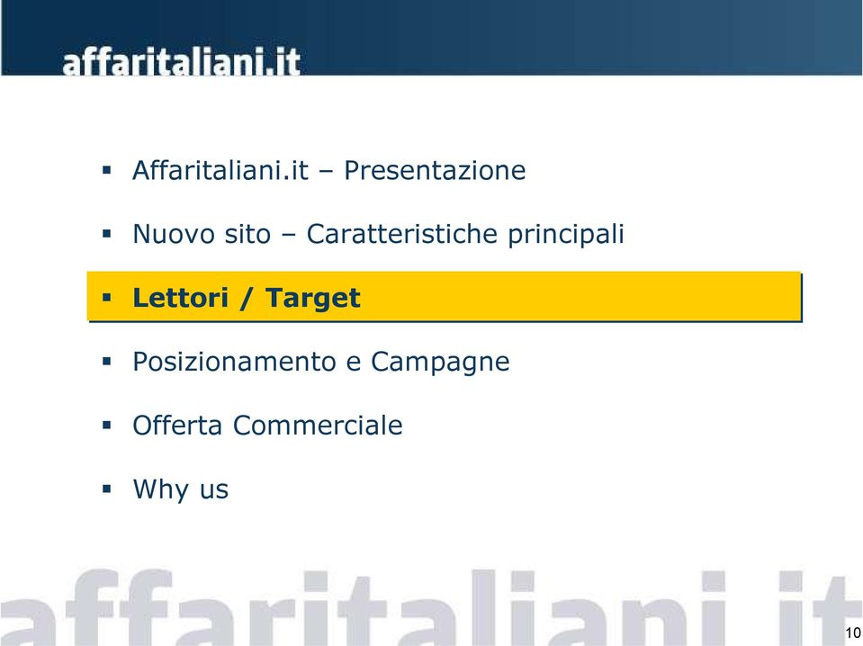 Caratteristiche principali Lettori