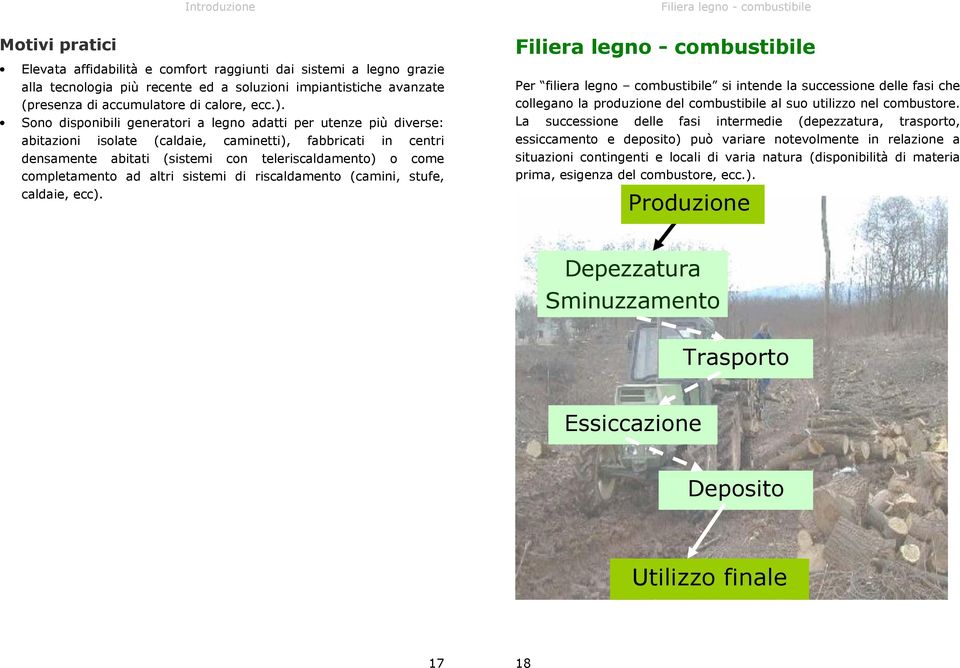 Sono disponibili generatori a legno adatti per utenze più diverse: abitazioni isolate (caldaie, caminetti), fabbricati in centri densamente abitati (sistemi con teleriscaldamento) o come