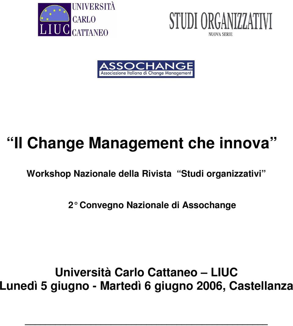 Nazionale di Assochange Università Carlo Cattaneo