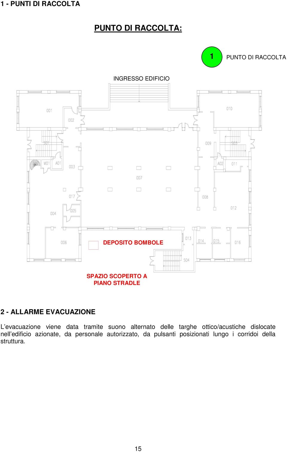 data tramite suono alternato delle targhe ottico/acustiche dislocate nell edificio