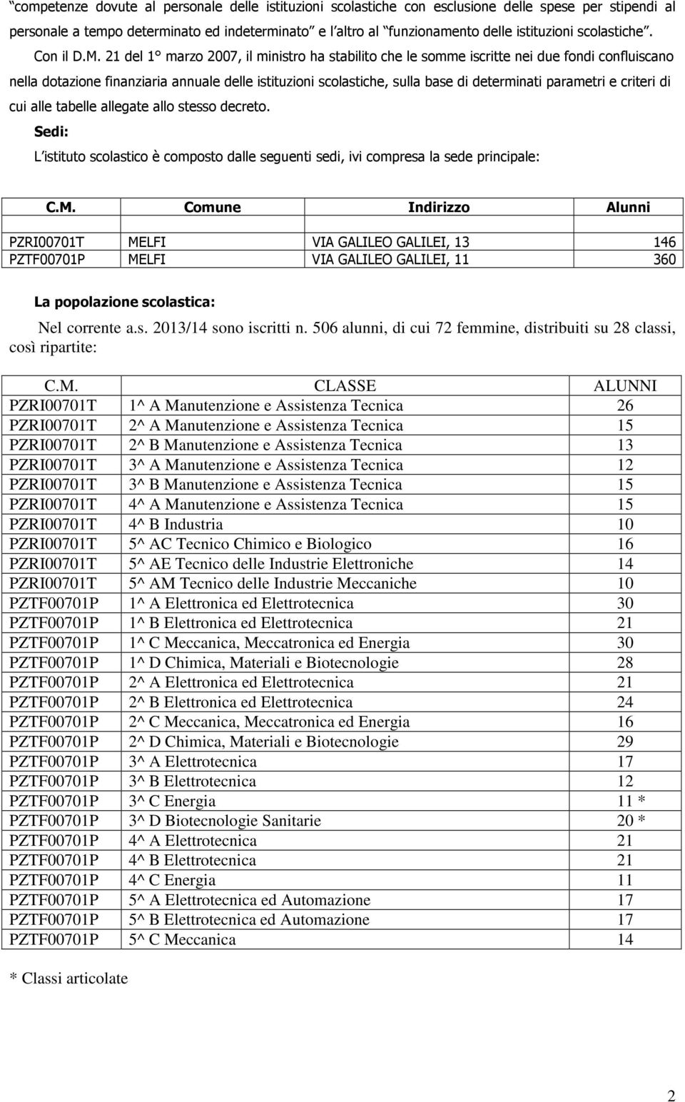 21 del 1 marzo 2007, il ministro ha stabilito che le somme iscritte nei due fondi confluiscano nella dotazione finanziaria annuale delle istituzioni scolastiche, sulla base di determinati parametri e