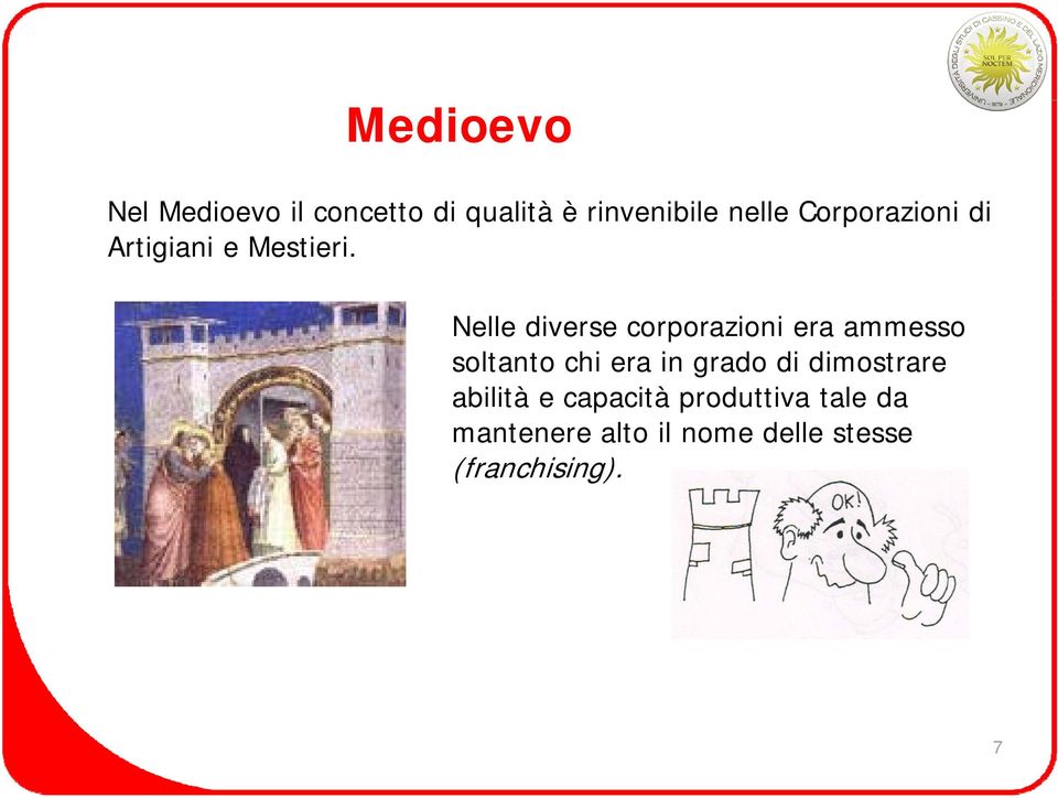 Nelle diverse corporazioni era ammesso soltanto chi era in grado di