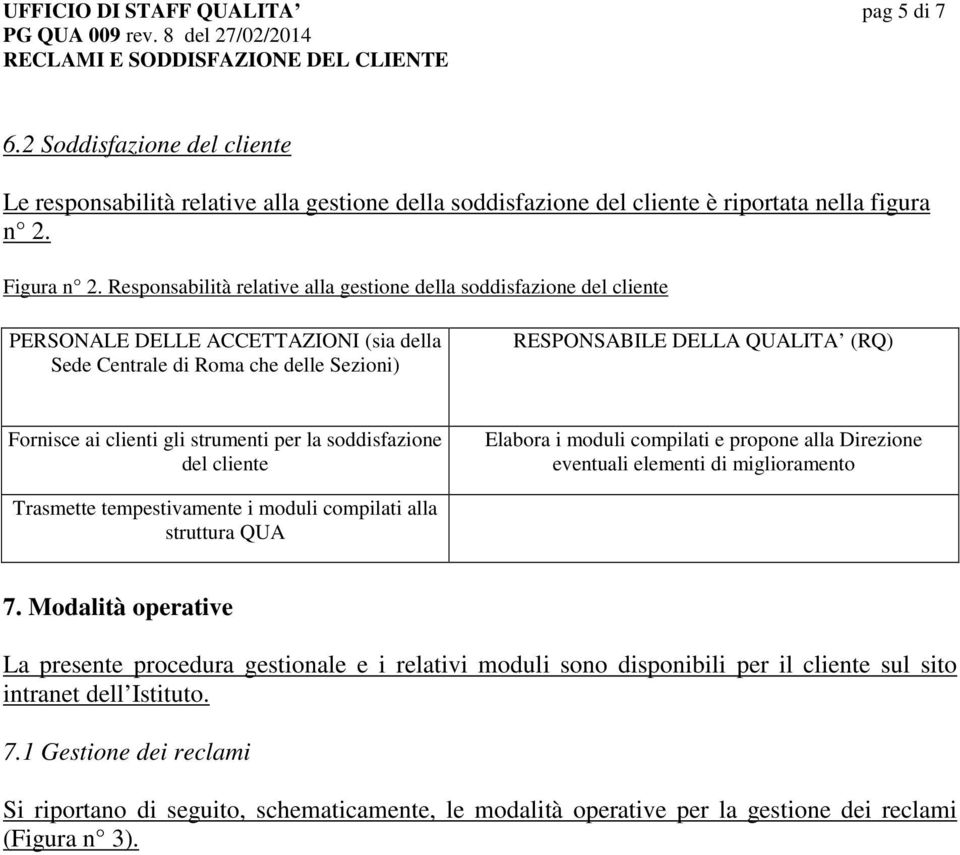 clienti gli strumenti per la soddisfazione del cliente Elabora i moduli compilati e propone alla Direzione eventuali elementi di miglioramento Trasmette tempestivamente i moduli compilati alla