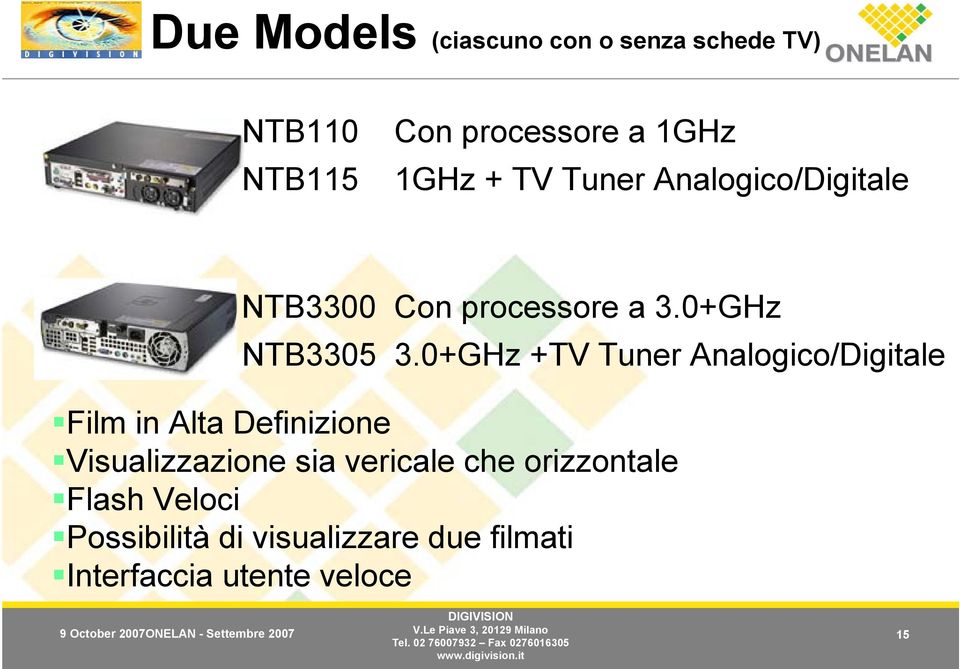 0+GHz +TV Tuner Analogico/Digitale Film in Alta Definizione Visualizzazione sia vericale