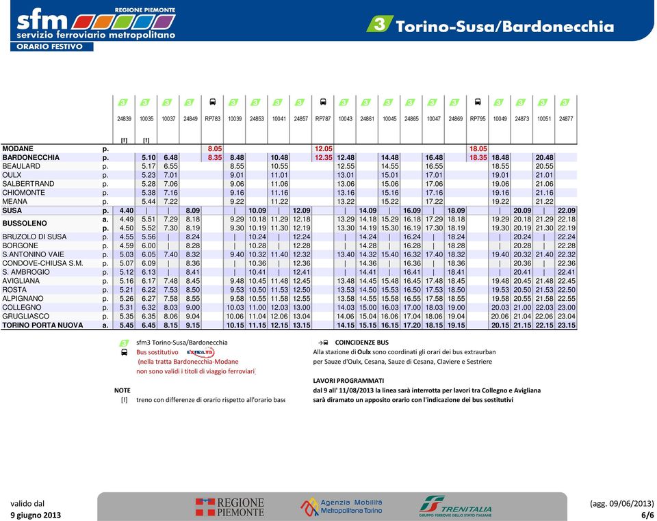 06 17.06 19.06 21.06 CHIOMONTE 5.8 7.16 9.16 11.16 1.16 15.16 17.16 19.16 21.16 MEANA 5.44 7.22 9.22 11.22 1.22 15.22 17.22 19.22 21.22 SUSA 4.40 8.09 10.09 12.09 14.09 16.09 18.09 20.09 22.09 a. 4.49 5.