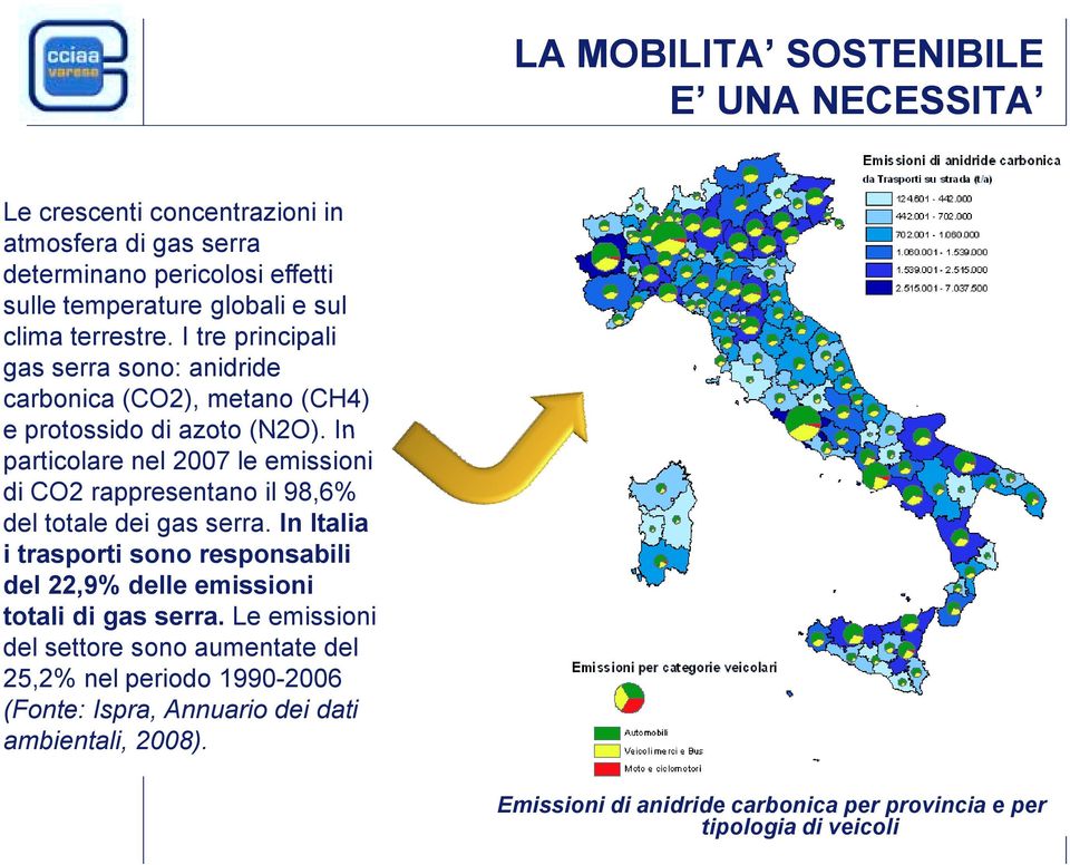 In particolare nel 2007 le emissioni di CO2 rappresentano il 98,6% del totale dei gas serra.