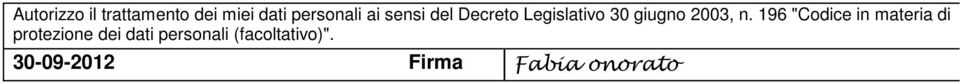 196 "Codice in materia di protezione dei dati