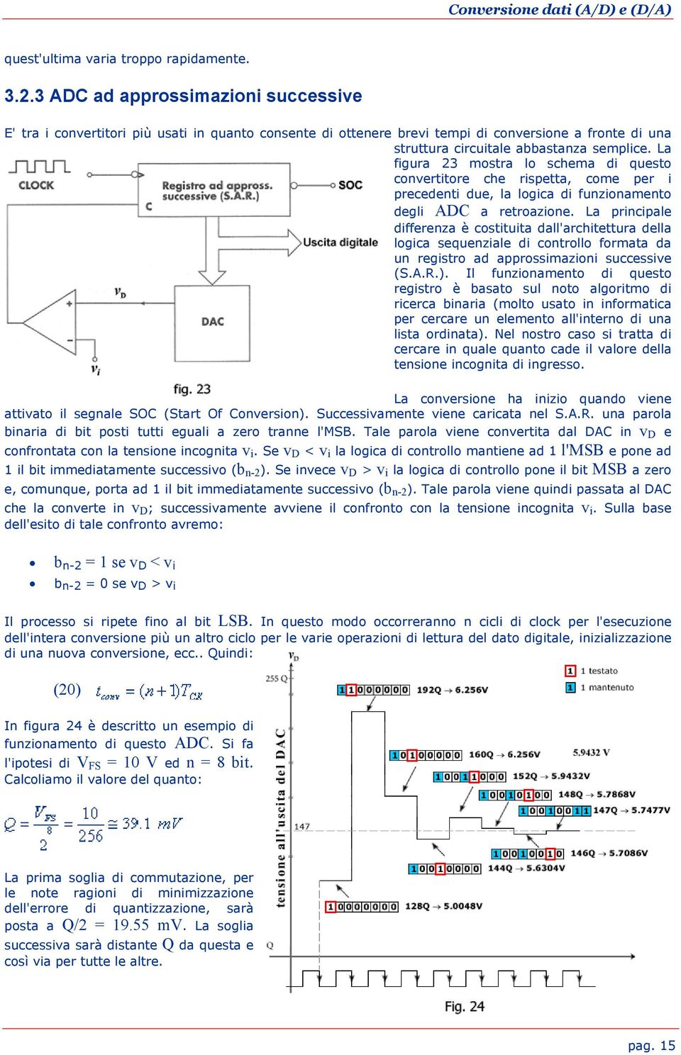 La figura 23 mostra lo schema di questo convertitore che rispetta, come per i precedenti due, la logica di funzionamento degli ADC a retroazione.