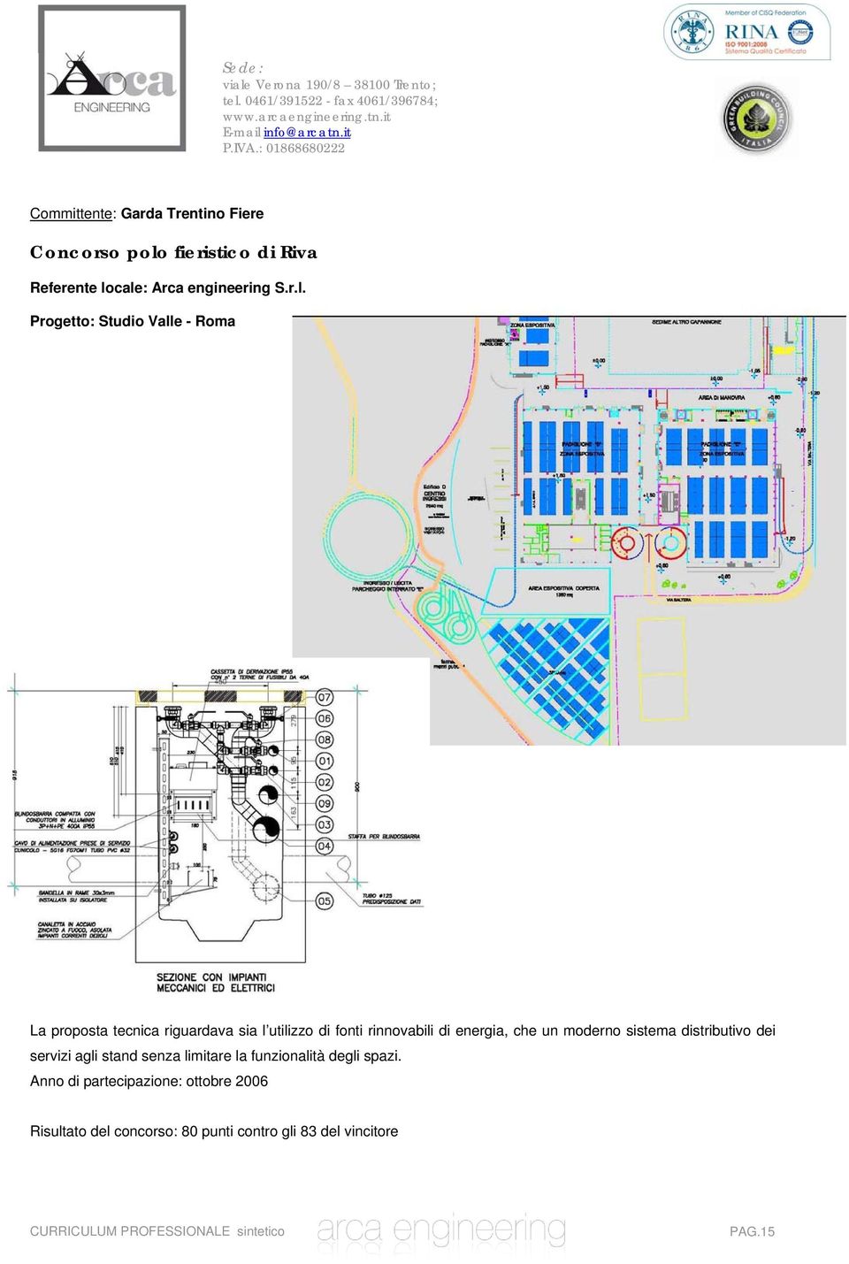 cale: Arca engineering S.r.l. Progetto: Studio Valle - Roma La proposta tecnica riguardava sia l utilizzo