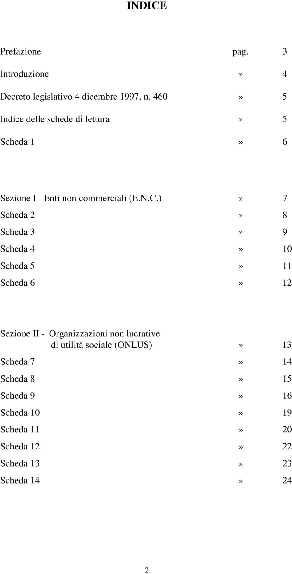 )» 7 Scheda 2» 8 Scheda 3» 9 Scheda 4» 10 Scheda 5» 11 Scheda 6» 12 Sezione II - Organizzazioni non