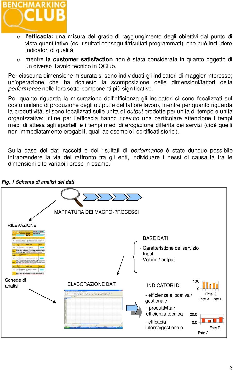 Per ciascuna dimensione misurata si sono individuati gli indicatori di maggior interesse; un'operazione che ha richiesto la scomposizione delle dimensioni/fattori della performance nelle loro