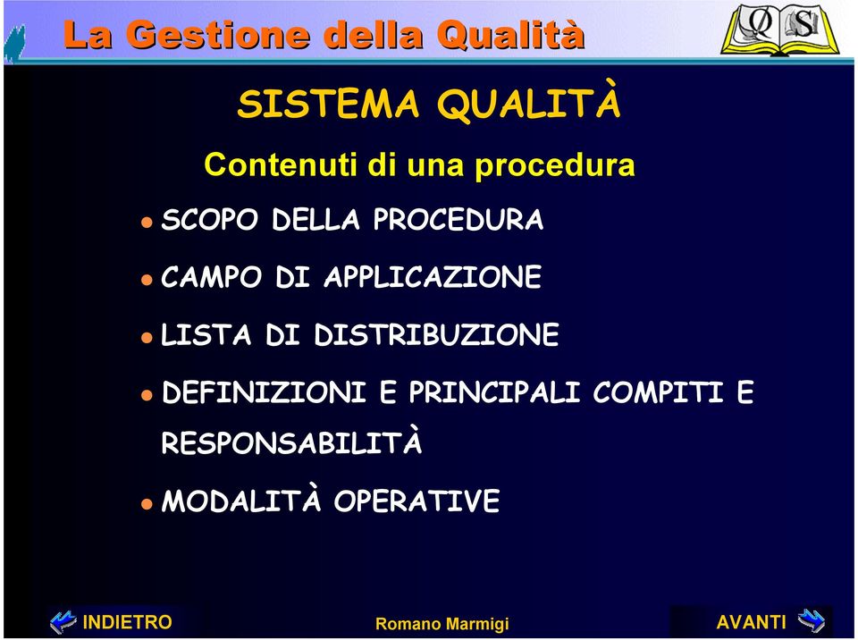 LISTA DI DISTRIBUZIONE DEFINIZIONI E