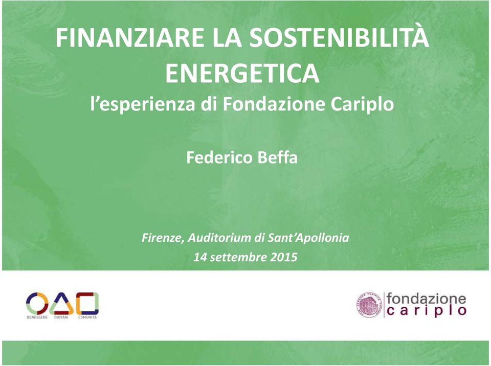 Fondazione Cariplo Federico Beffa