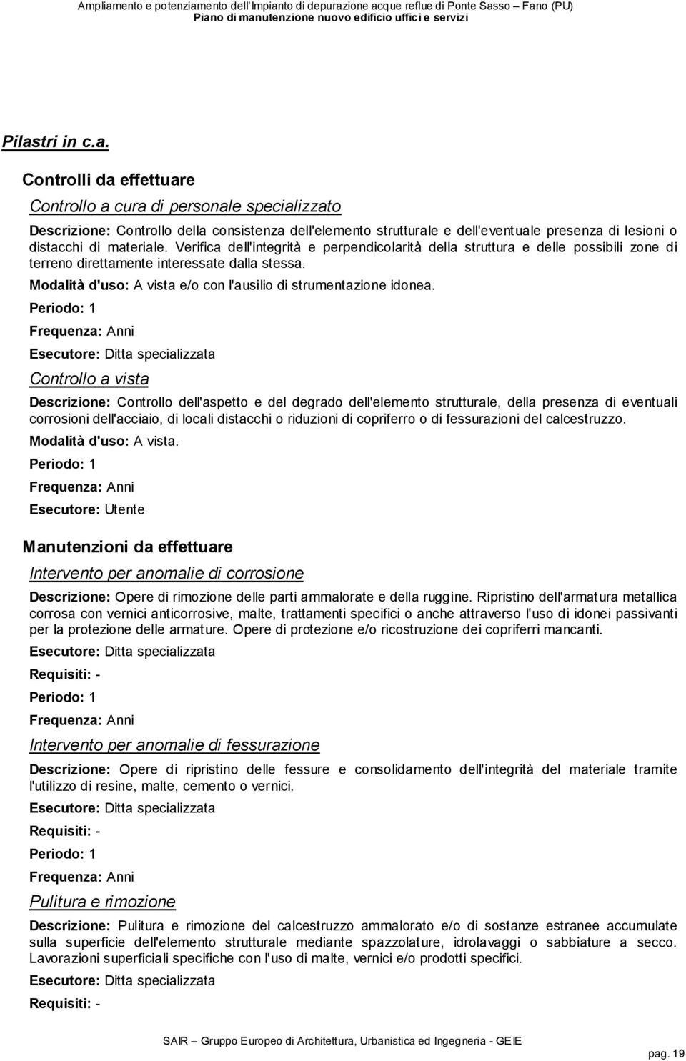 Modalità d'uso: A vista e/o con l'ausilio di strumentazione idonea.