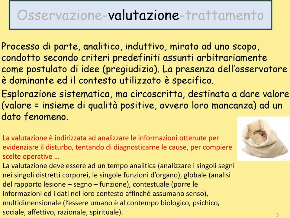 Esplorazione sistematica, ma circoscritta, destinata a dare valore (valore = insieme di qualità positive, ovvero loro mancanza) ad un dato fenomeno.