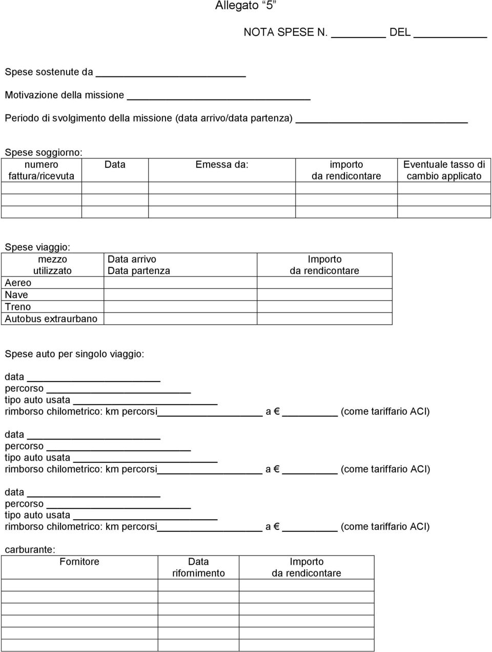 rendicontare Eventuale tasso di cambio applicato Spese viaggio: mezzo utilizzato Aereo Nave Treno Autobus extraurbano Data arrivo Data partenza Importo da rendicontare Spese auto per