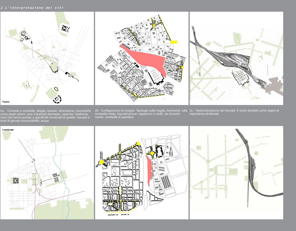 specificità funzionali di qualità; tracciati e suoli di grande riconoscibilità; acque Lambrate 2b - Configurazioni ai margini.