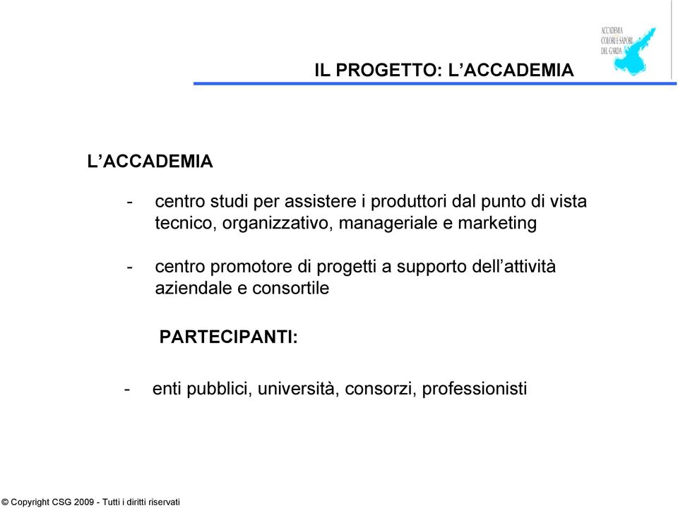 marketing - centro promotore di progetti a supporto dell attività