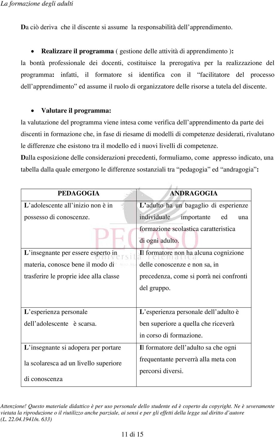 identifica con il facilitatore del processo dell apprendimento ed assume il ruolo di organizzatore delle risorse a tutela del discente.