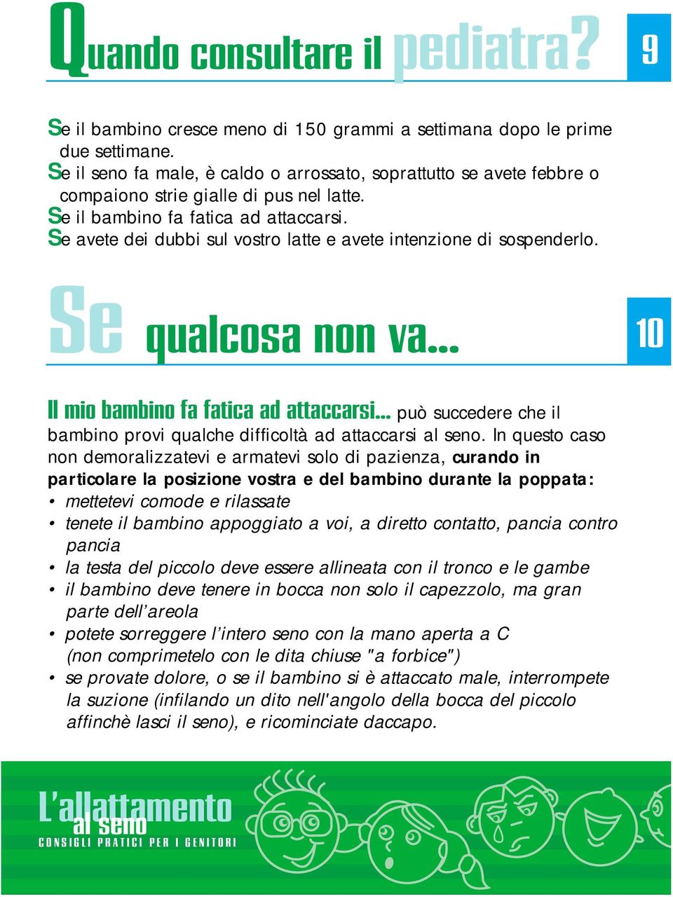 Se avete dei dubbi sul vostro latte e avete intenzione di sospenderlo. Se qualcosa non va... 10 Il mio bambino fa fatica ad attaccarsi.