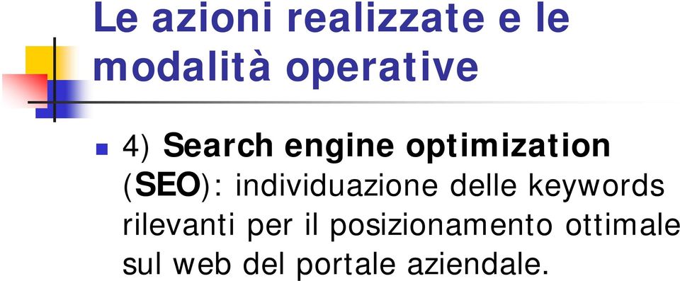 individuazione delle keywords rilevanti per