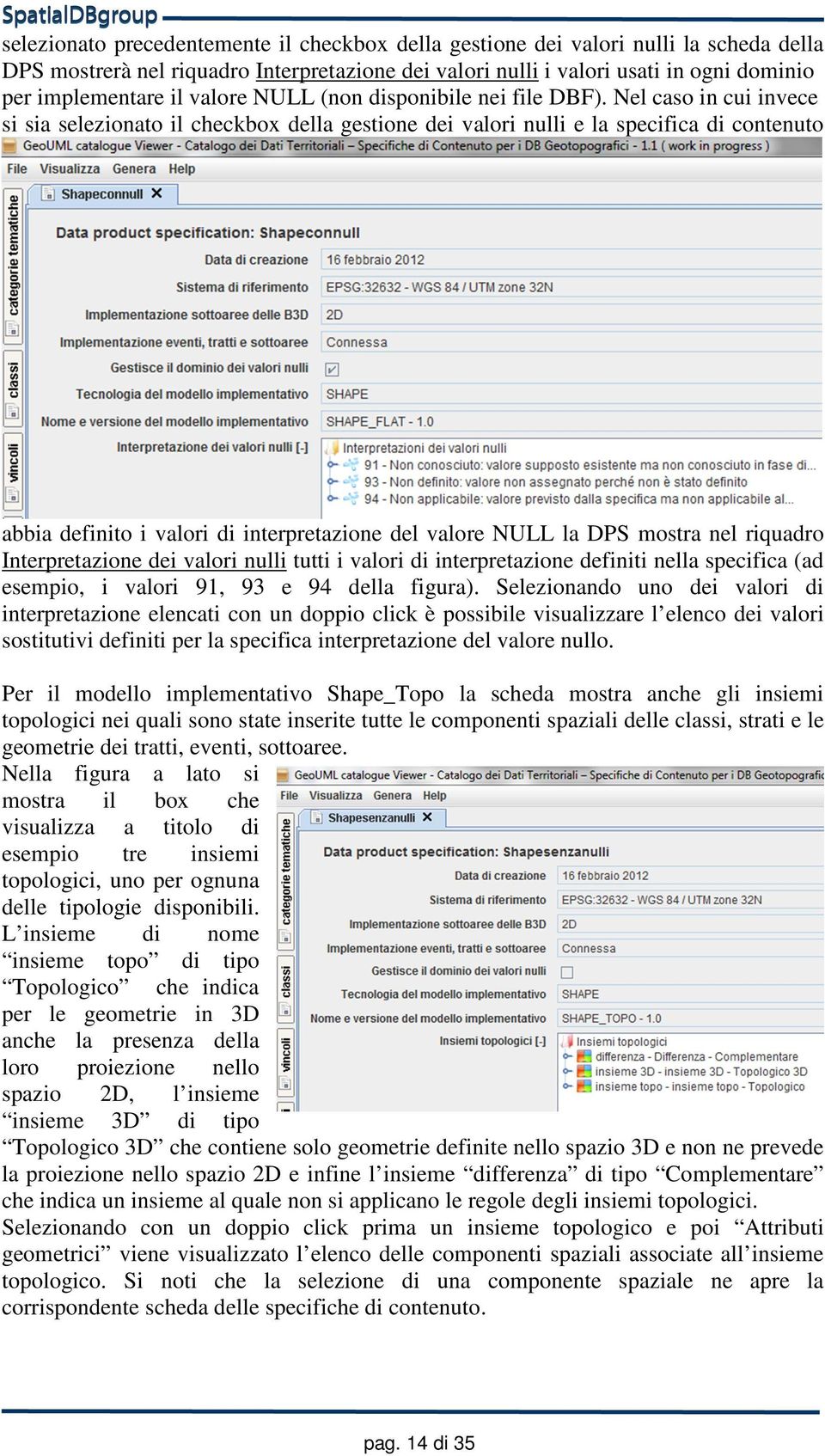 Nel caso in cui invece si sia selezionato il checkbox della gestione dei valori nulli e la specifica di contenuto abbia definito i valori di interpretazione del valore NULL la DPS mostra nel riquadro