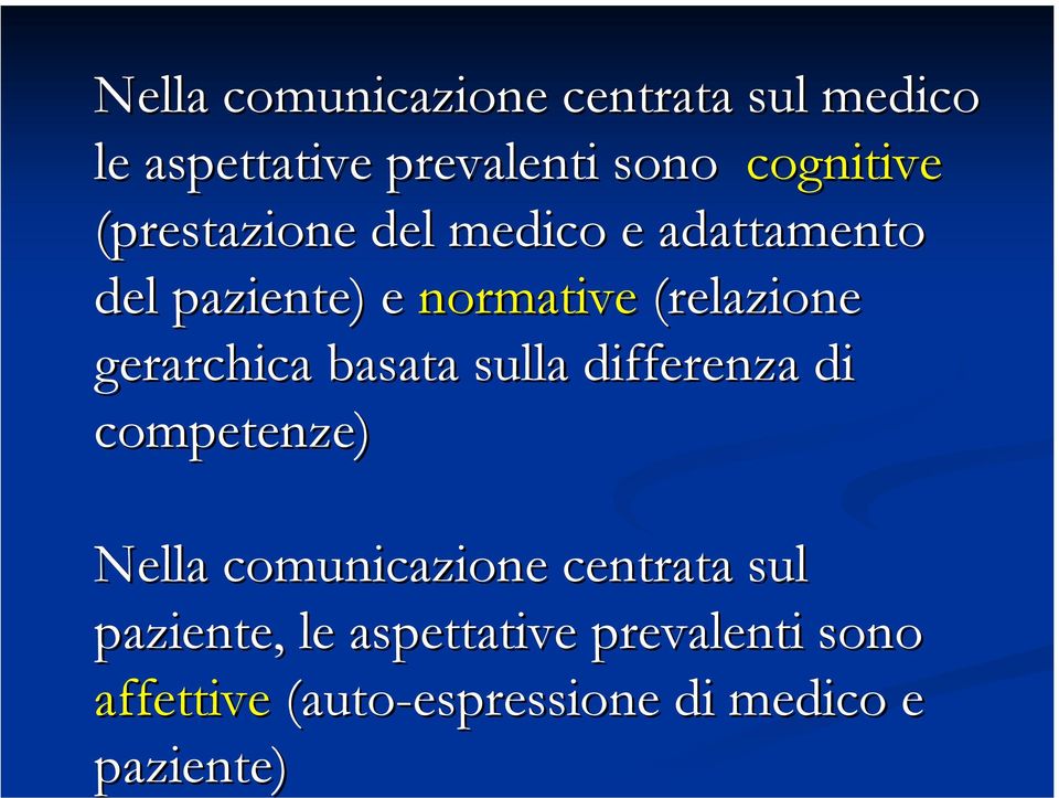 gerarchica basata sulla differenza di competenze) Nella comunicazione centrata sul