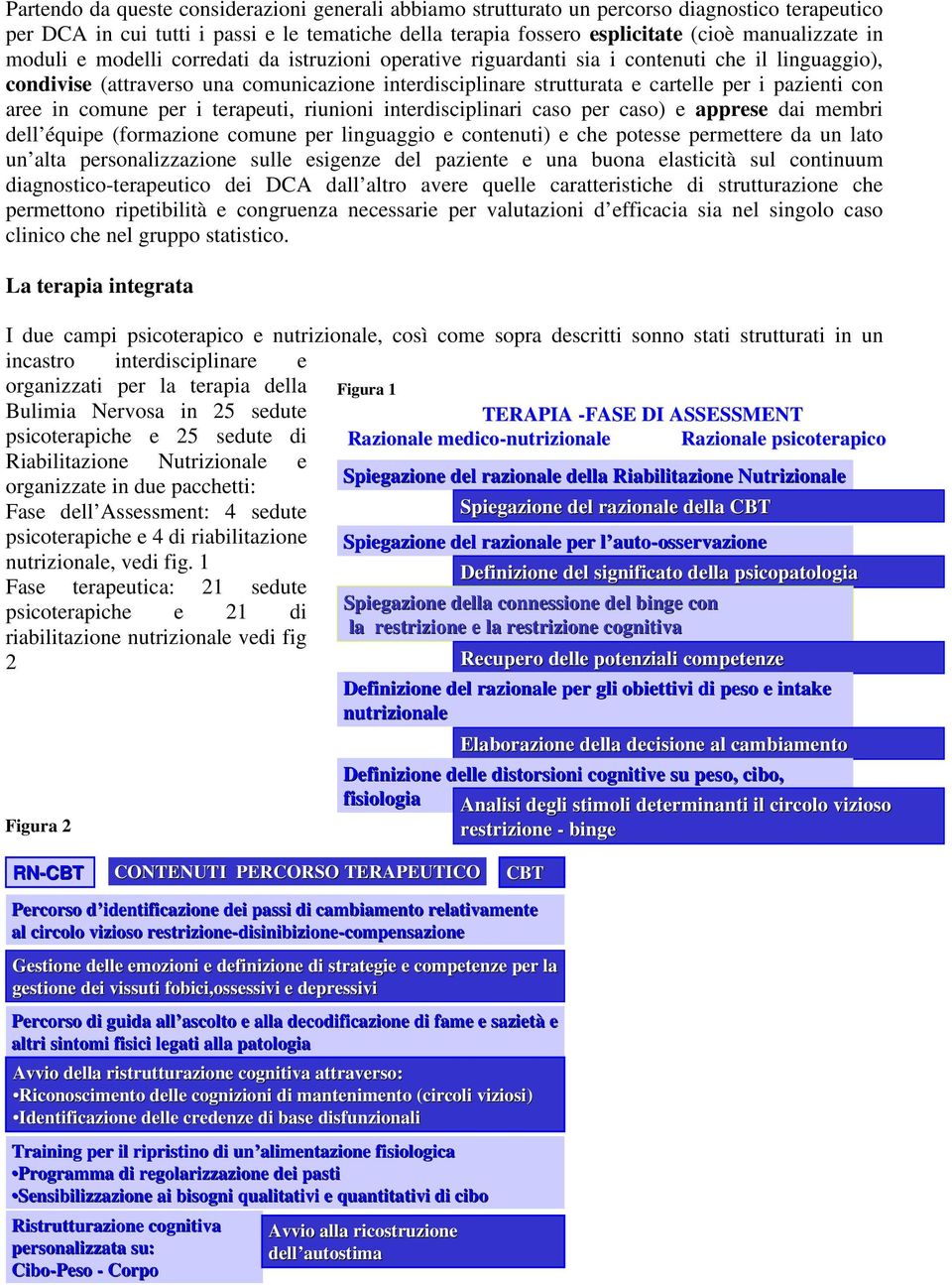 aree in comune per i terapeuti, riunioni interdisciplinari caso per caso) e apprese dai membri dell équipe (formazione comune per linguaggio e contenuti) e che potesse permettere da un lato un alta