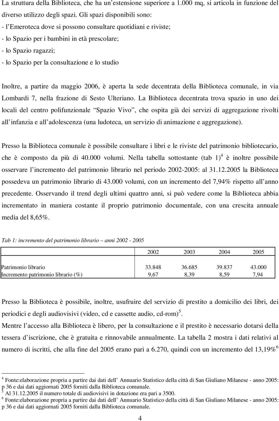 studio Inoltre, a partire da maggio 2006, è aperta la sede decentrata della Biblioteca comunale, in via Lombardi 7, nella frazione di Sesto Ulteriano.